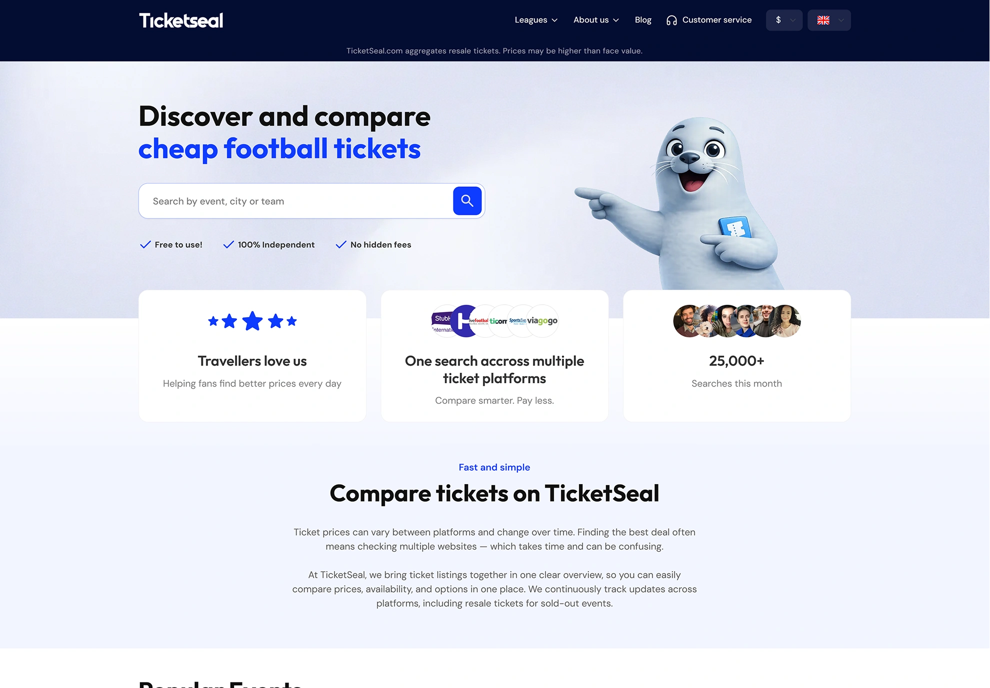 Ticketseal.com homepage screenshot