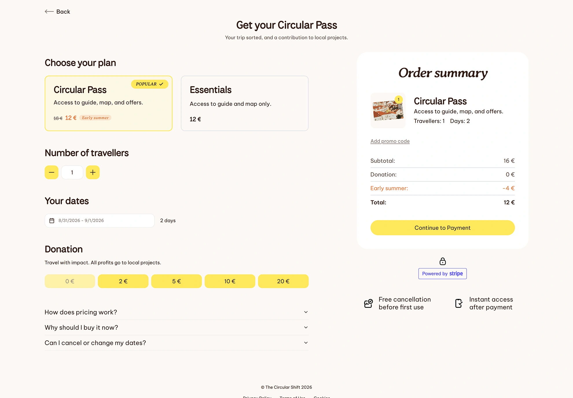The Circular Shift NGO checkout screenshot