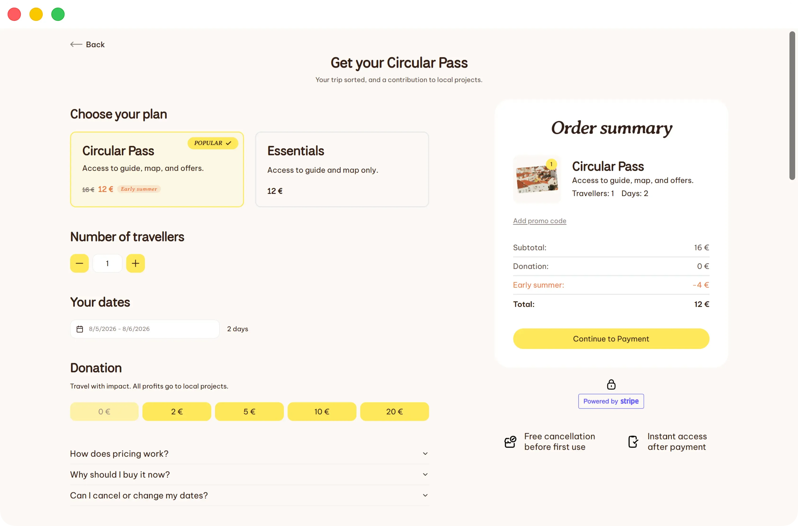 The Circular Shift checkout screenshot